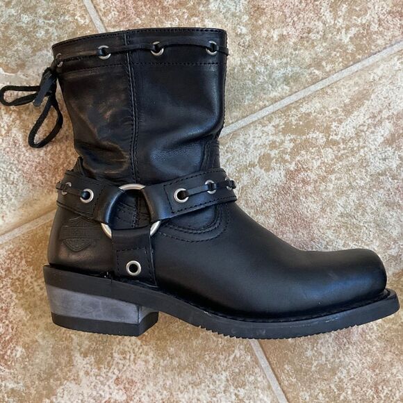 Genuine Harley-Davidson Women’s Leather Riding Boots 5 1/2 USA - Picture 10 of 16